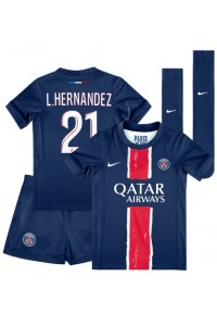 Paris Saint-Germain Lucas Hernandez #21 Babytruitje Thuis tenue Kind 2024-25 Korte Mouw (+ Korte broeken)